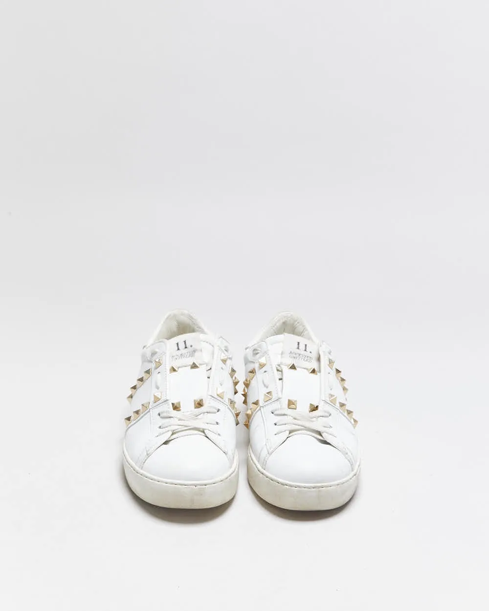2022 Valentino Rockstud Untitled Women's Calfskin Leather Embellished Low Trainers - UK5 sold by Rokit product image thumbnail 3