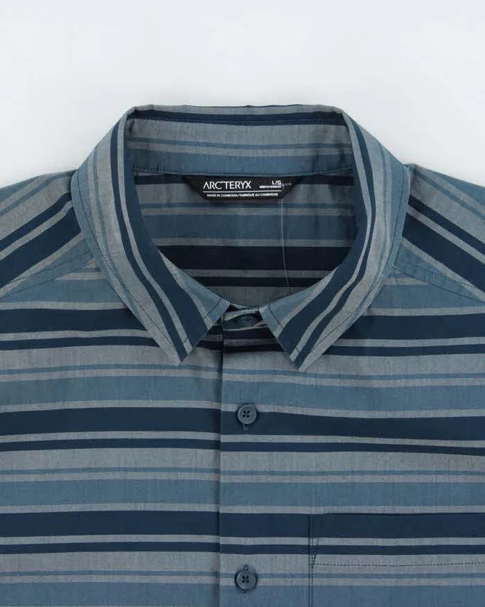 2020 Arc'teryx Striped 'Brohm' Embroidered Bird Short Sleeve Shirt - L sold by Rokit product image thumbnail 5