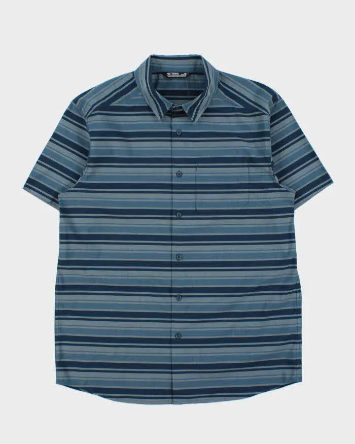 2020 Arc'teryx Striped 'Brohm' Embroidered Bird Short Sleeve Shirt - L sold by Rokit