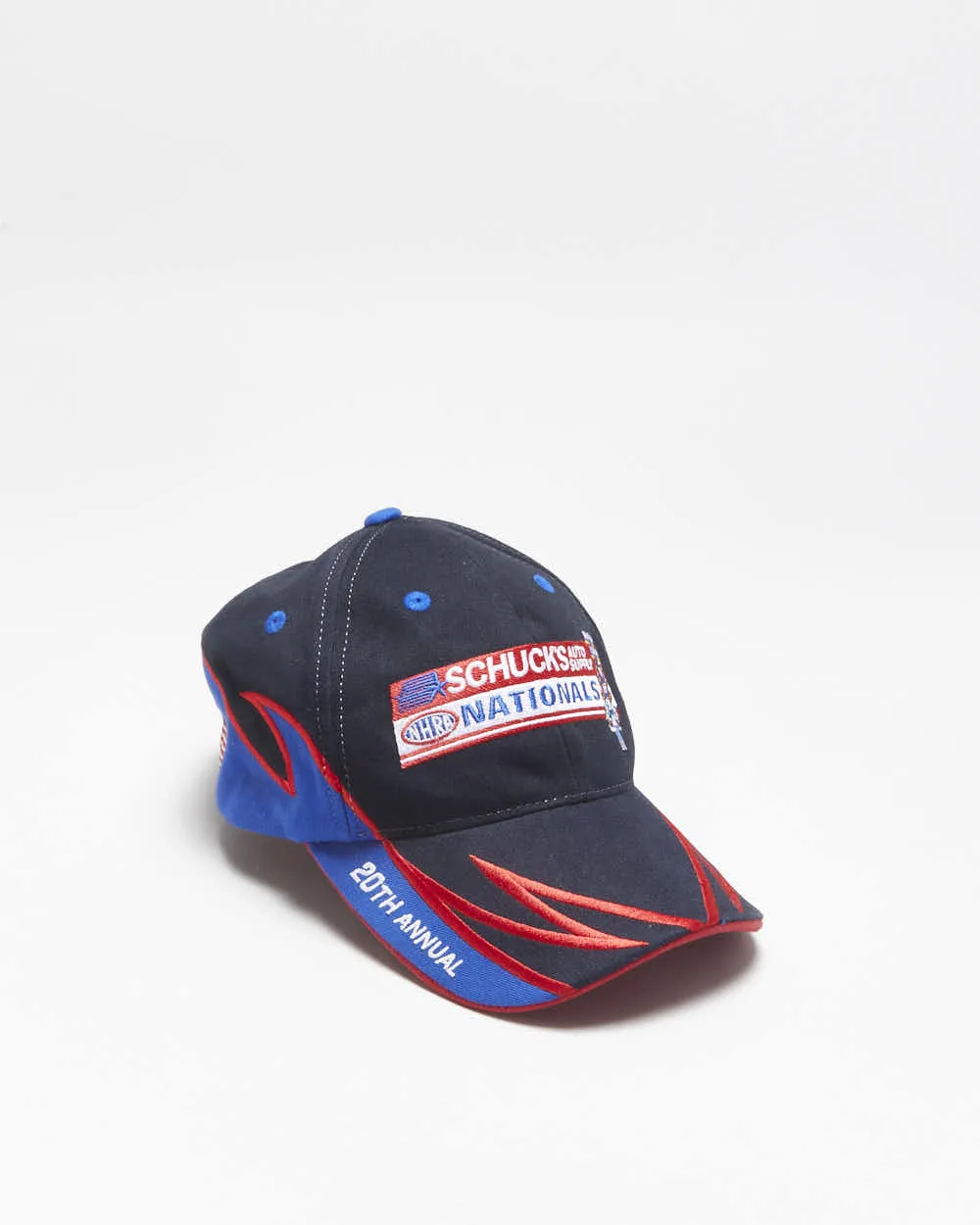 Vintage 2007 Y2K NHRA National Schuck's 20th Annual Embroidered Canvas Velcro Baseball Cap - OS sold by Rokit