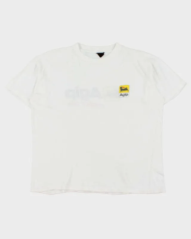 Vintage 1990s Agip Italy Motor Oils F1 Racing Single Stitch Crewneck T-Shirt - M made by Rokit