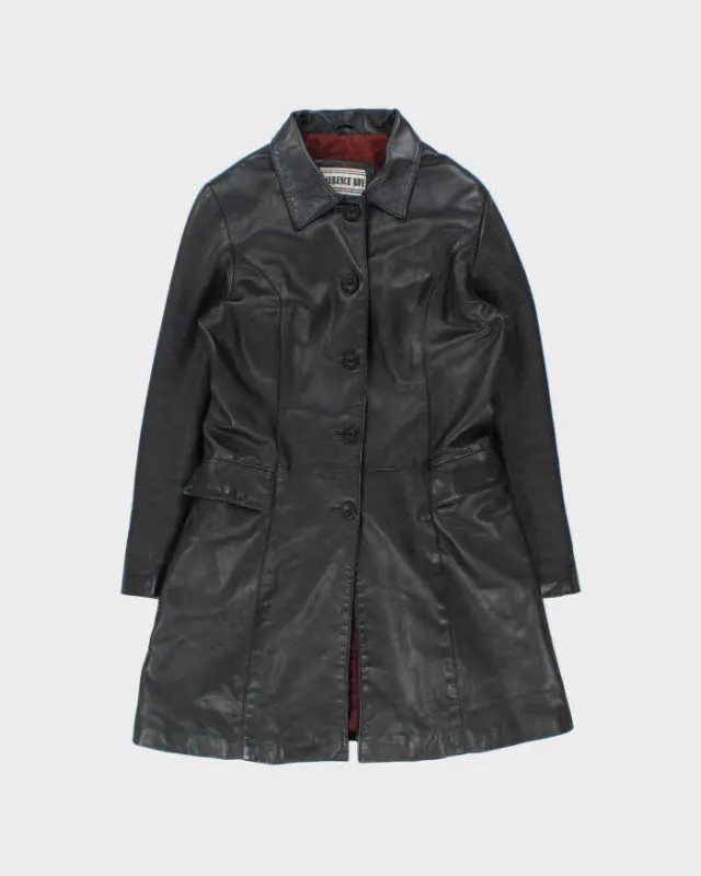 Vintage 1990s Laurence Roy Quilt Lined Mid-Length Calfskin Leather Jacket - M made by Rokit