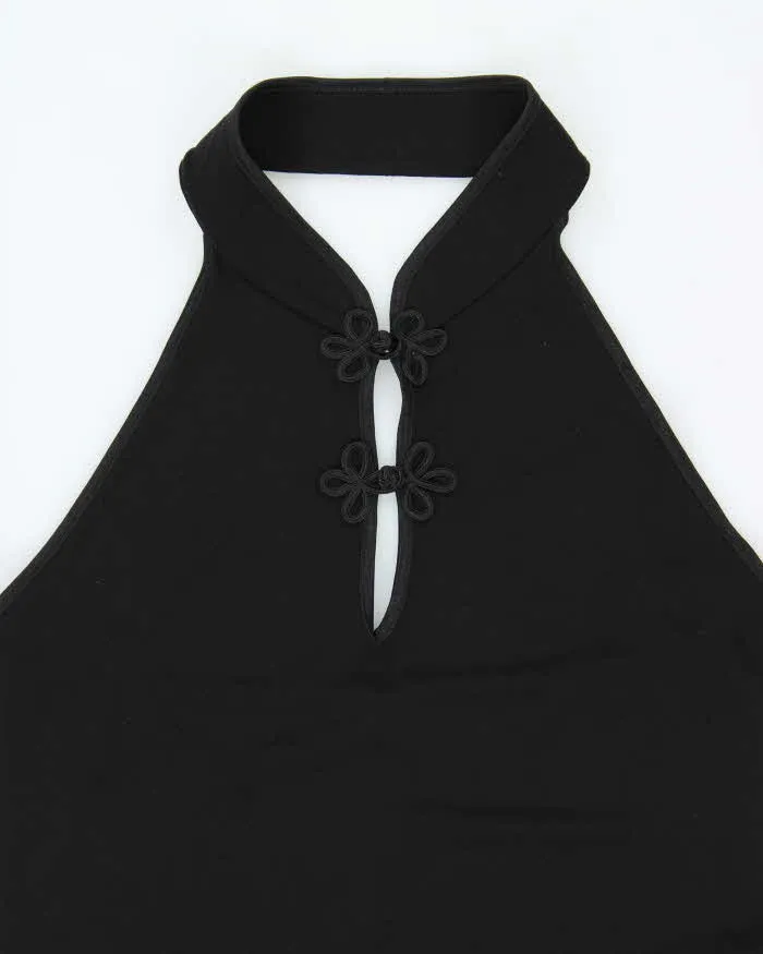 Vintage Y2k 2000s Suzy High Neck Cut-out Slinky Dress - M sold by Rokit product image thumbnail 4