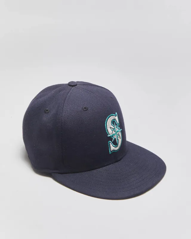 Vintage New Era 59Fifty Seattle Mariners Navy MLB On-Field Fitted Baseball Cap - 7 1/8 made by New Era