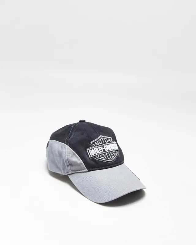 Vintage Harley Davidson Embroidered Canvas Denim Velcro Baseball Cap - OS made by Harley-Davidson