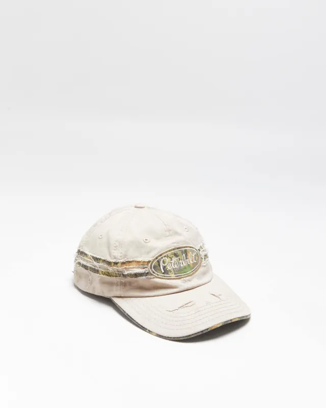 Vintage Y2K 00s Peterbilt Khaki Camouflage Distressed Velcro Baseball Cap - OS made by Rokit