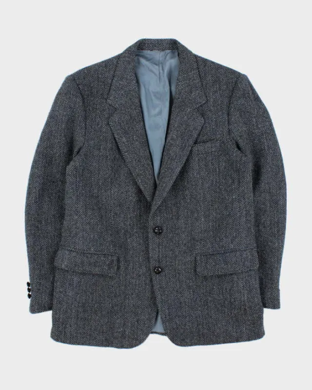 Vintage 1980s Harris Tweed Hand Woven Wool Single Breasted Blazer - L made by Rokit