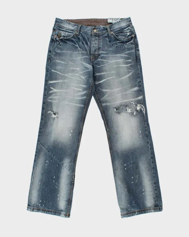 Vintage Y2k 2000s Armani Exchange Distressed Relaxed Fit Jeans - W34 L33 made by Giorgio Armani