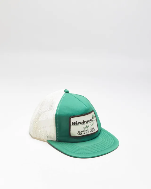 Vintage 1980s Birchwood Village Greens Golf Resort Flat Brim Patch Trucker Hat - OS made by Rokit
