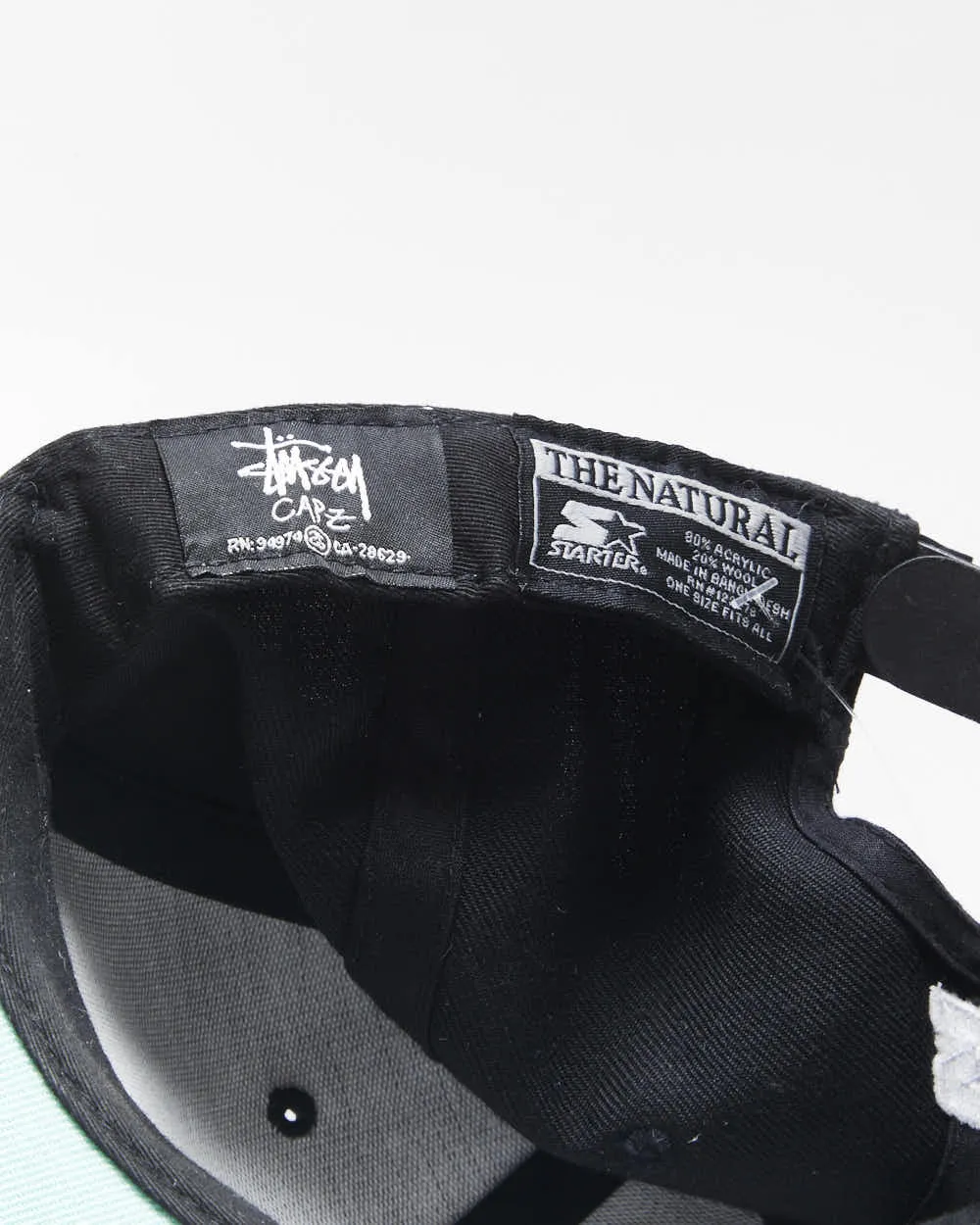 Vintage Starter x Stussy Wool Blend Embroidered Teal Snapback - OS sold by Rokit product image thumbnail 4