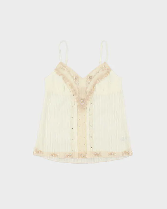 DSWT Y2k 2000s Guess Beaded Cotton Cami - S sold by Rokit