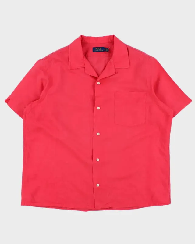 Vintage Ralph Lauren Linen & Cotton Blend Short Sleeve Shirt - XL made by Ralph Lauren