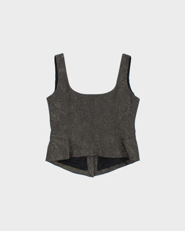 Vintage Y2k 2000s Studio Jax Glittery Button-up Corset Top - M sold by Rokit product image thumbnail 2