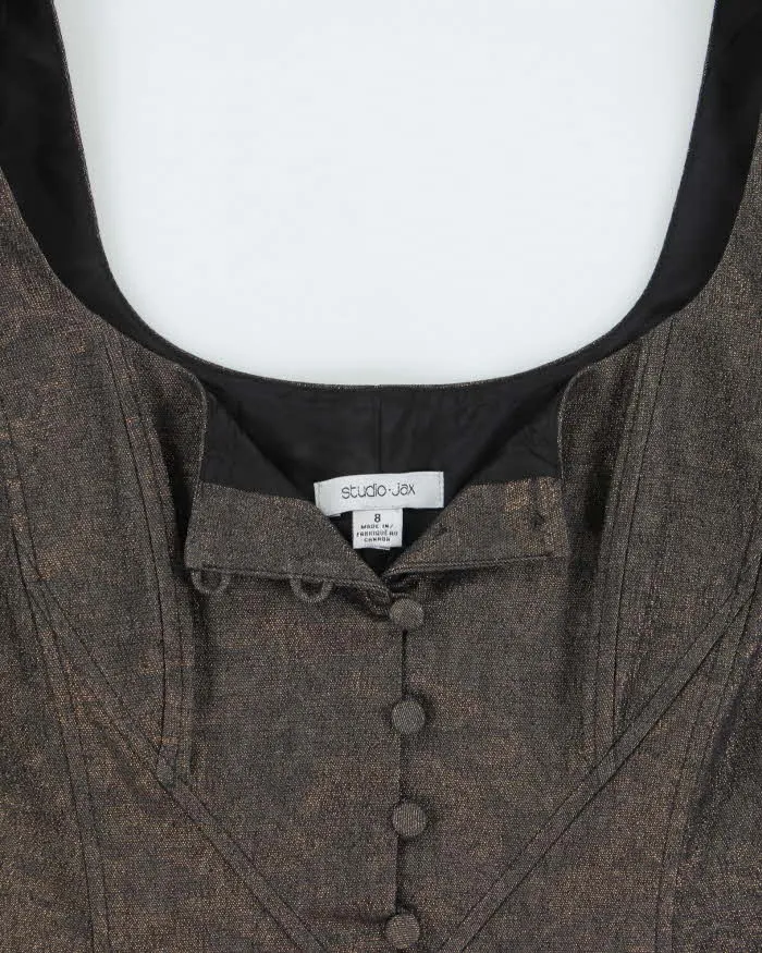 Vintage Y2k 2000s Studio Jax Glittery Button-up Corset Top - M sold by Rokit product image thumbnail 5