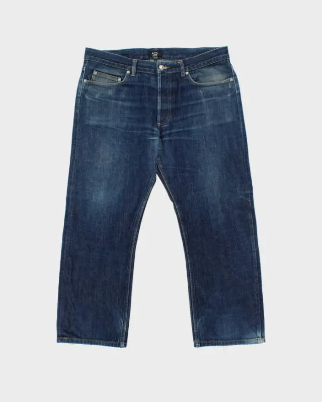 Vintage 2004 Y2K A.P.C 'Rescue' Japanese Selvedge Distressed Denim Mid-Rise Relaxed Straight Leg 'Rescue' Jeans - W36 L27 made by A.P.C.