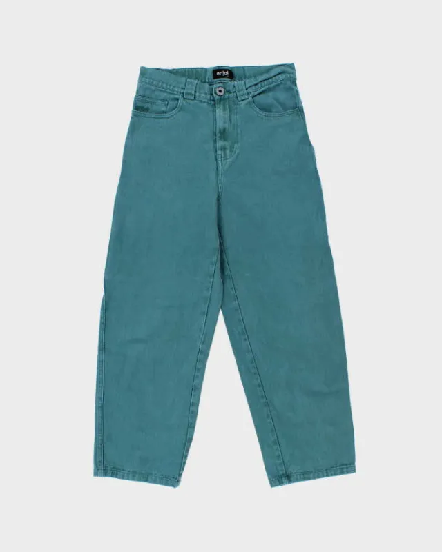 Vintage Y2K 00s Enjoi Skateboards Teal Relaxed Baggy Fit Barrel Leg Carpenter Jeans - W29 L27 made by Rokit