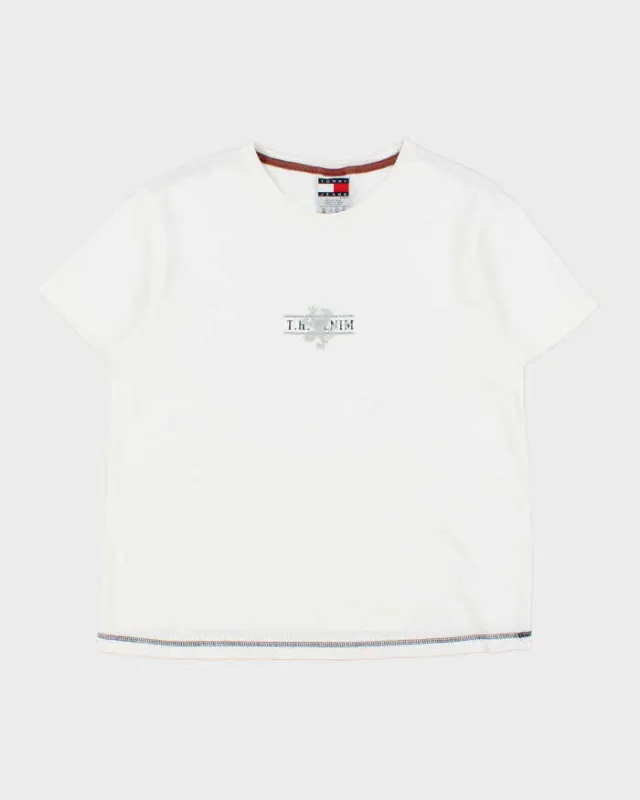 Vintage Y2K 00s Tommy Hilfiger Jeans Denim Heavyweight Crewneck T-Shirt - M made by Tommy Hilfiger