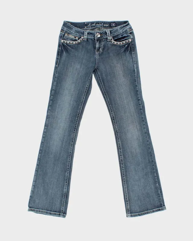 VIntage Y2k 2000s LA Idol USA Rhinestone Bootcut Jeans - W31 L32 made by Rokit