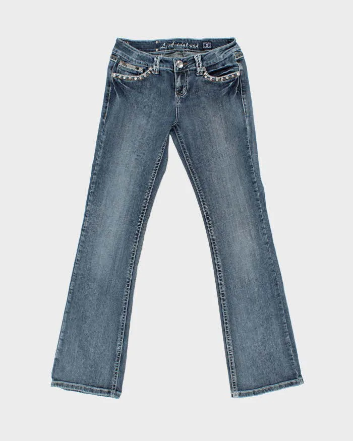 VIntage Y2k 2000s LA Idol USA Rhinestone Bootcut Jeans - W31 L32 sold by Rokit