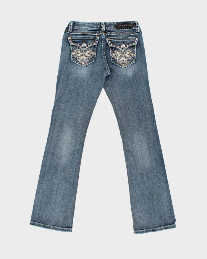VIntage Y2k 2000s LA Idol USA Rhinestone Bootcut Jeans - W31 L32 sold by Rokit product image thumbnail 2