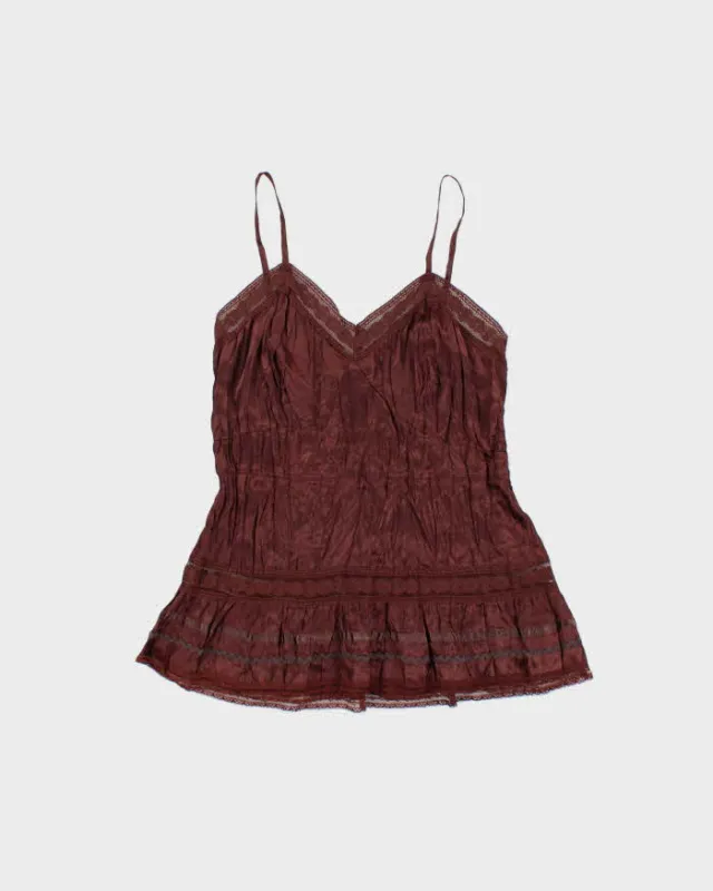 Vintage 1990s Ness Satin Crinkle Cami Top - S made by Rokit