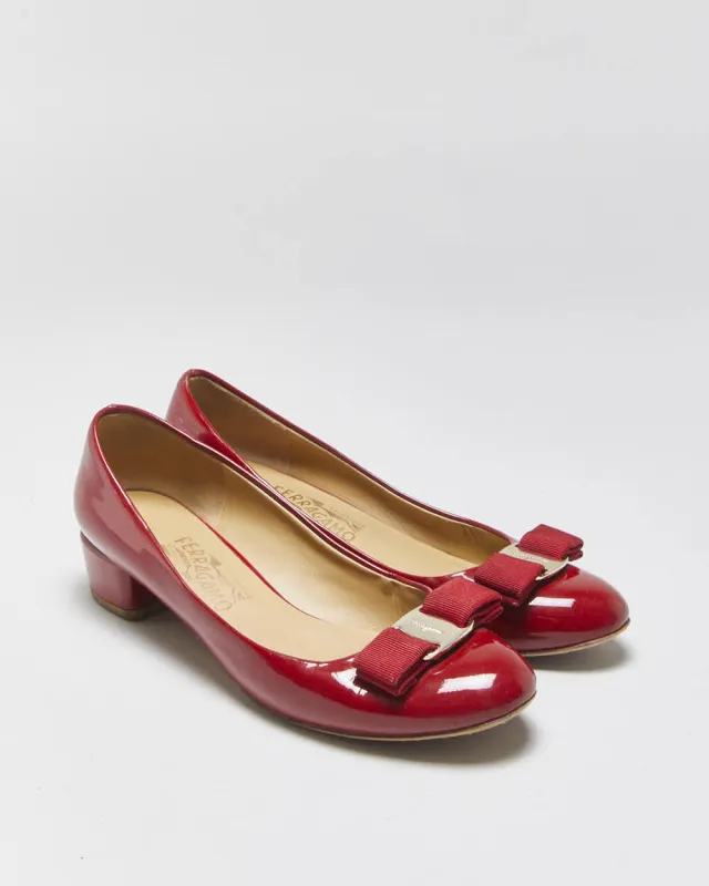 Vintage Salvatore Ferragamo Patent Heeled Ballet Flats - UK5 made by Salvatore Ferragamo