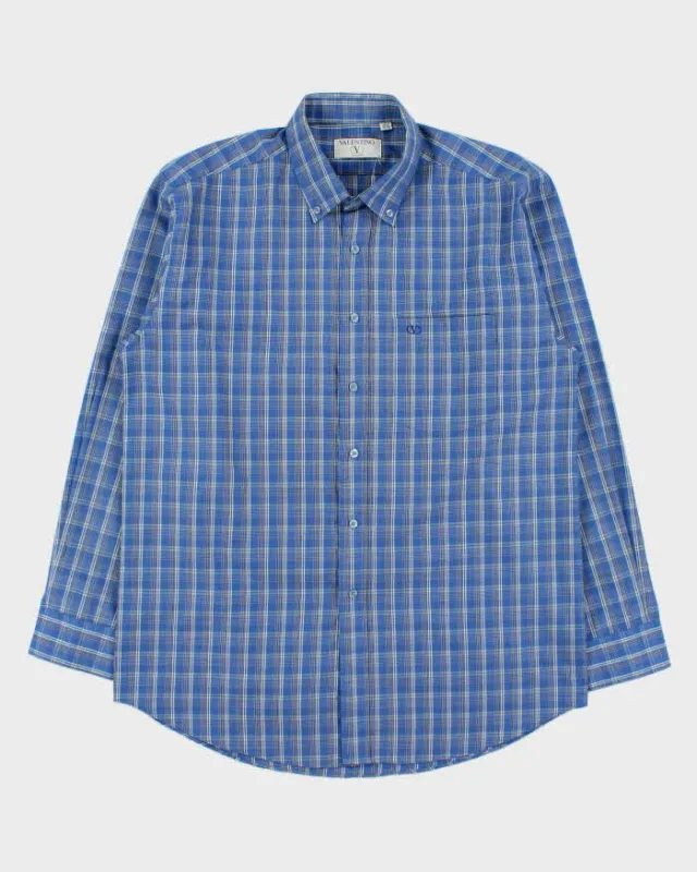 Vintage 1990s Valentino Chemises Plaid Long Sleeve Shirt - M made by Valentino