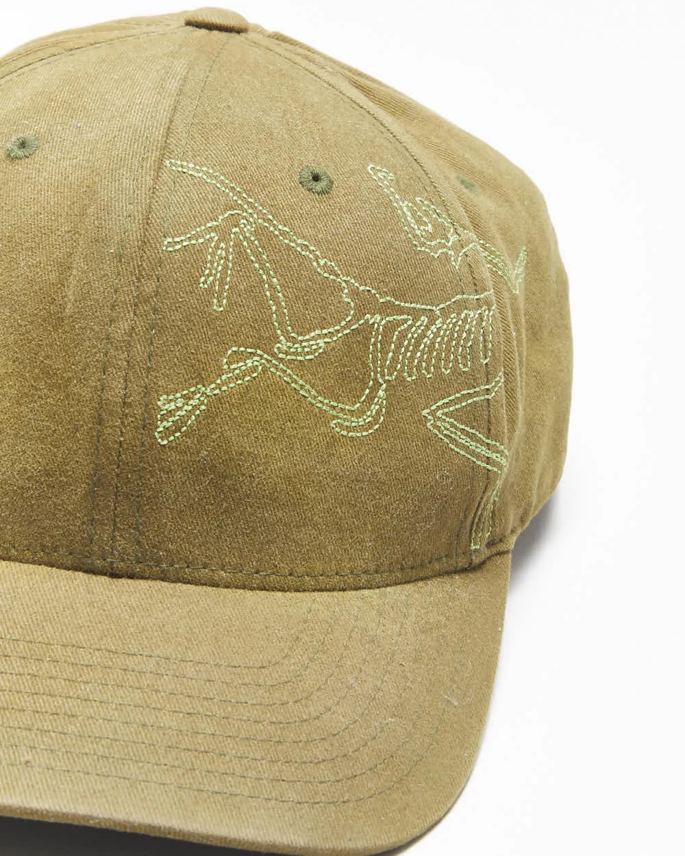 Vintage Arc'teryx Khaki Big Bird Embroidered Canvas FlexFit Baseball Cap - L/XL sold by Rokit product image thumbnail 3