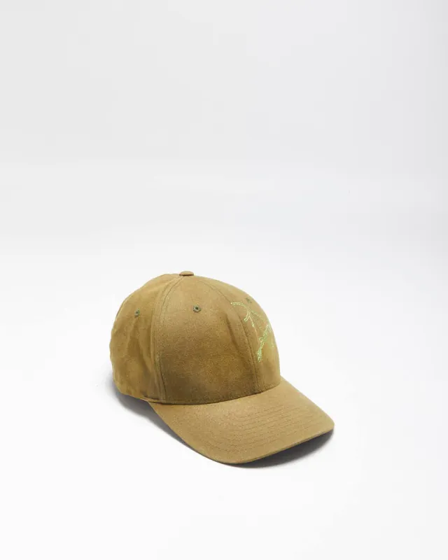 Vintage Arc'teryx Khaki Big Bird Embroidered Canvas FlexFit Baseball Cap - L/XL made by Arc'teryx