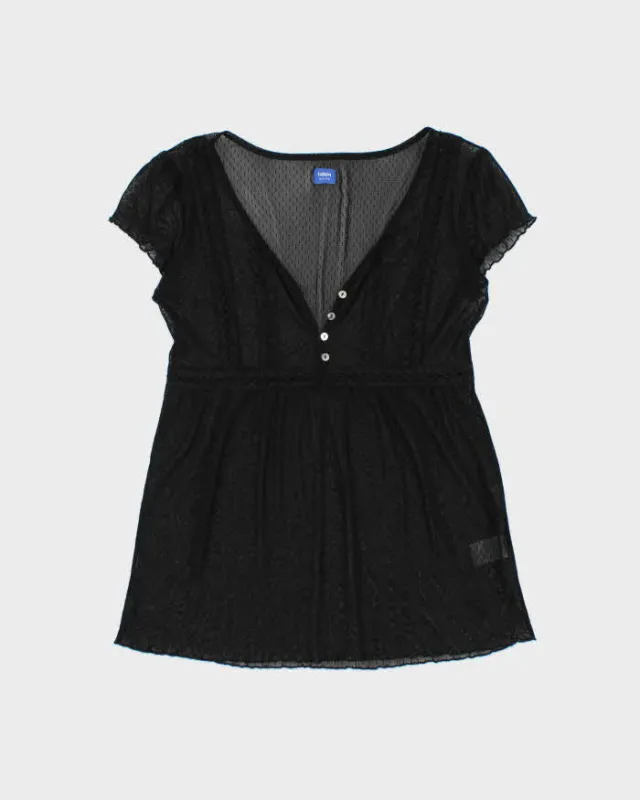 Vintage Y2k 2000s Talula Mesh Blouse - M made by Rokit