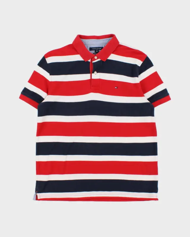 Vintage Tommy Hilfiger Striped Performance Pique Short Sleeve Polo Shirt - L made by Tommy Hilfiger