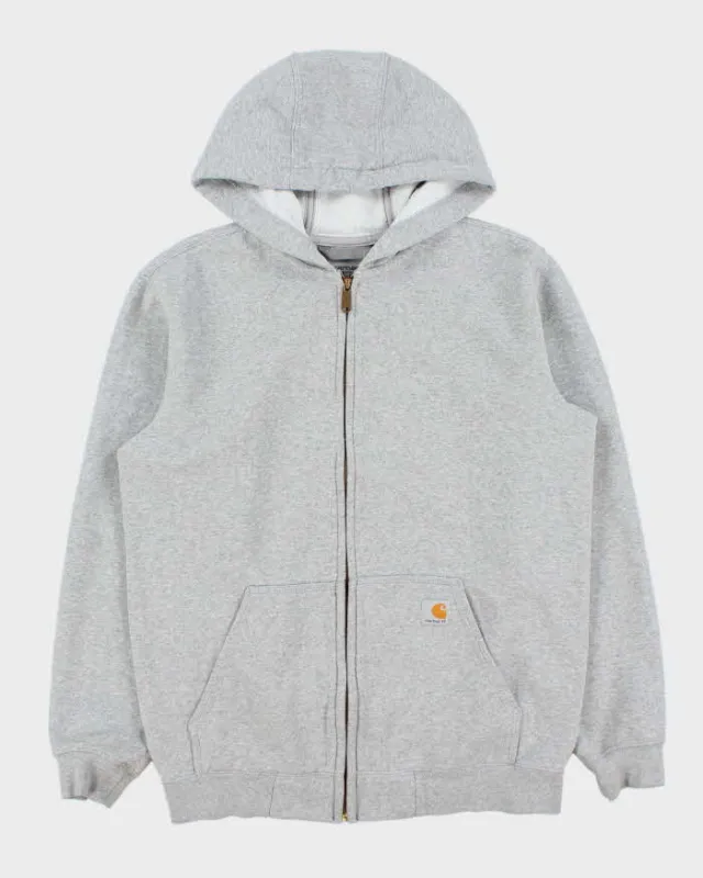 Vintage Carhartt Marl Grey Midweight Loose Fit Zip-Up Hoodie - M made by Carhartt