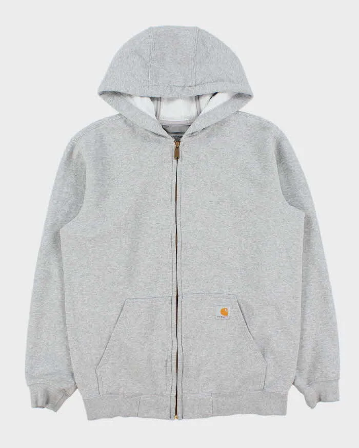 Vintage Carhartt Marl Grey Midweight Loose Fit Zip-Up Hoodie - M sold by Rokit