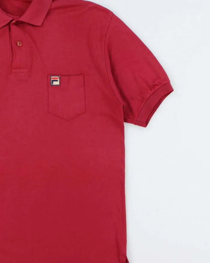 Vintage 1980s Fila Bjorn Borg Burgundy Single Stitch Short Sleeve Pocket Polo Shirt - XL sold by Rokit product image thumbnail 3