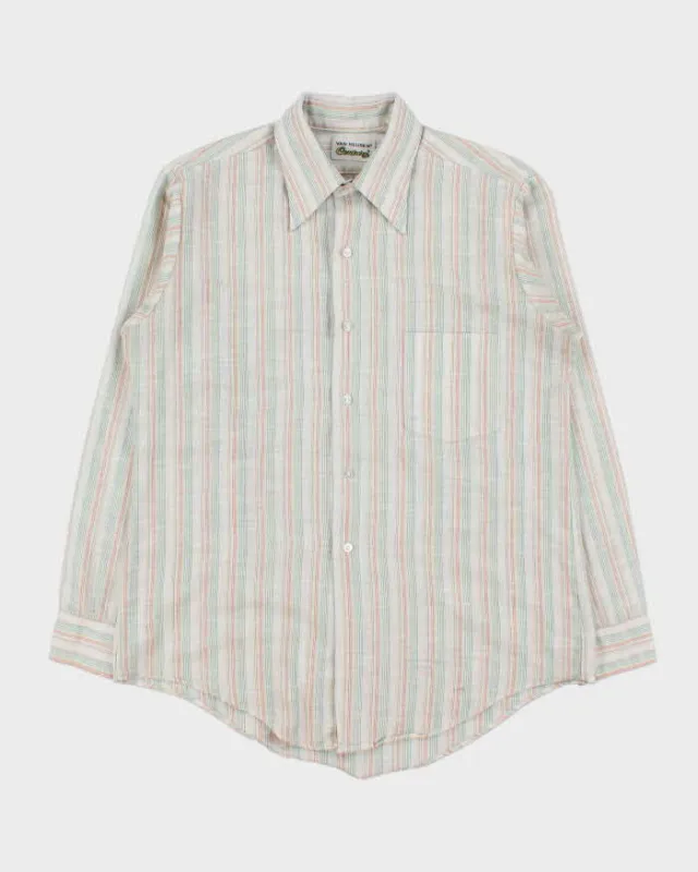Vintage 1970s Van Heusen Century Dot Striped Long Sleeve Shirt - L made by Rokit