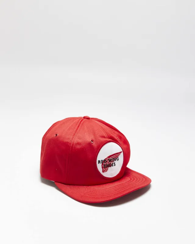Vintage 1980s Redwing Shoes Made In USA Flat Brim Patch Trucker Snapback - OS made by Rokit