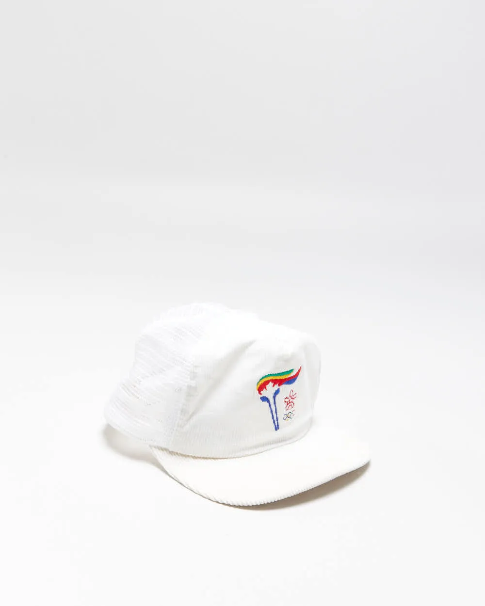 Vintage 1998 Calgary Winter Olympics Corduroy Alpha Flat Brim Trucker Hat - OS sold by Rokit
