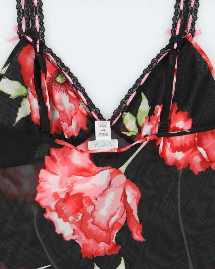 Vintage Y2k 2000s La Senza Floral Mesh Ruffle Hem Cami Top - S sold by Rokit product image thumbnail 5
