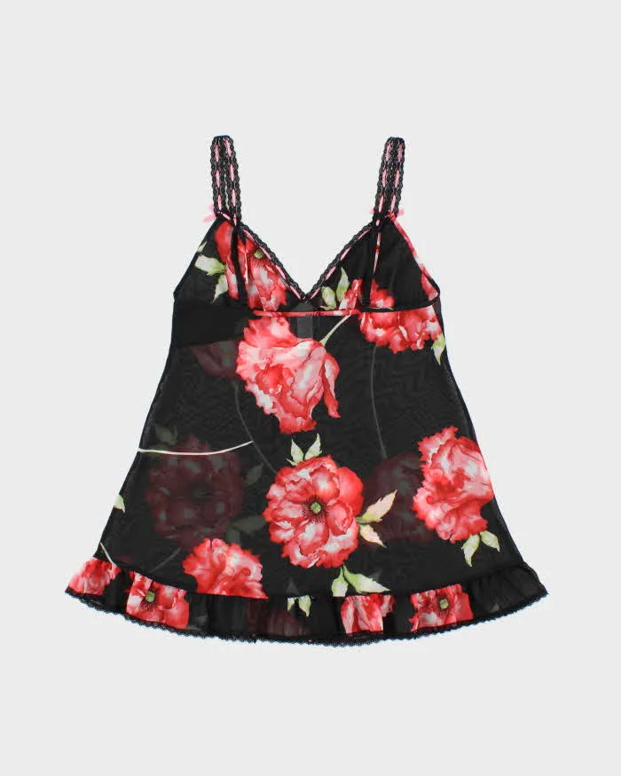 Vintage Y2k 2000s La Senza Floral Mesh Ruffle Hem Cami Top - S sold by Rokit product image thumbnail 2