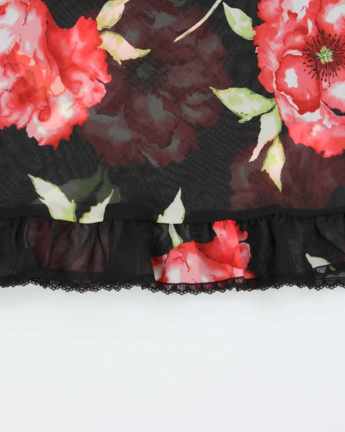 Vintage Y2k 2000s La Senza Floral Mesh Ruffle Hem Cami Top - S sold by Rokit product image thumbnail 4