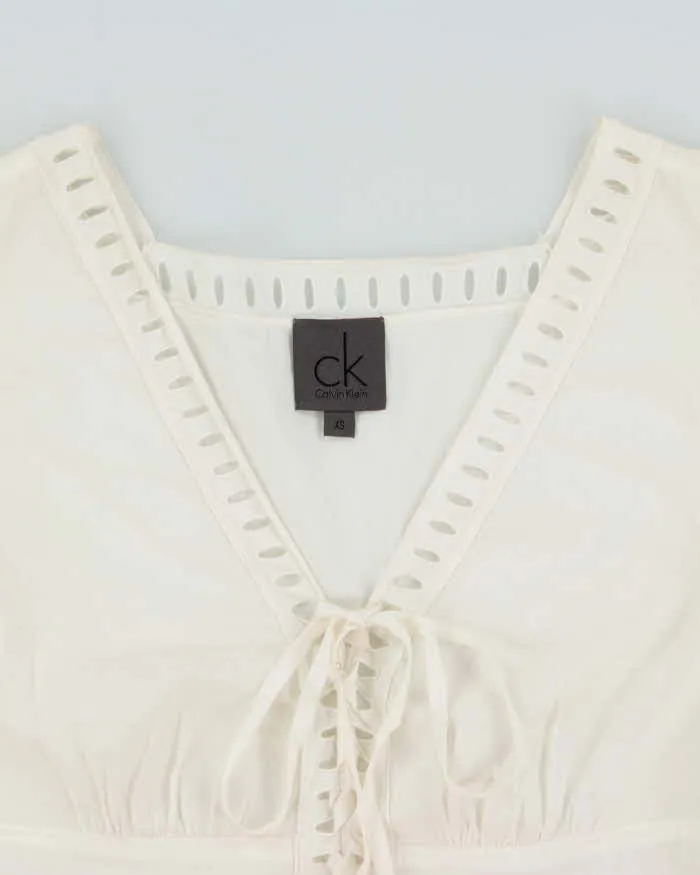 Vintage 2000s Calvin Klein Cotton Lace-up Top - XS sold by Rokit product image thumbnail 5