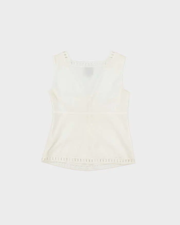 Vintage 2000s Calvin Klein Cotton Lace-up Top - XS sold by Rokit product image thumbnail 2
