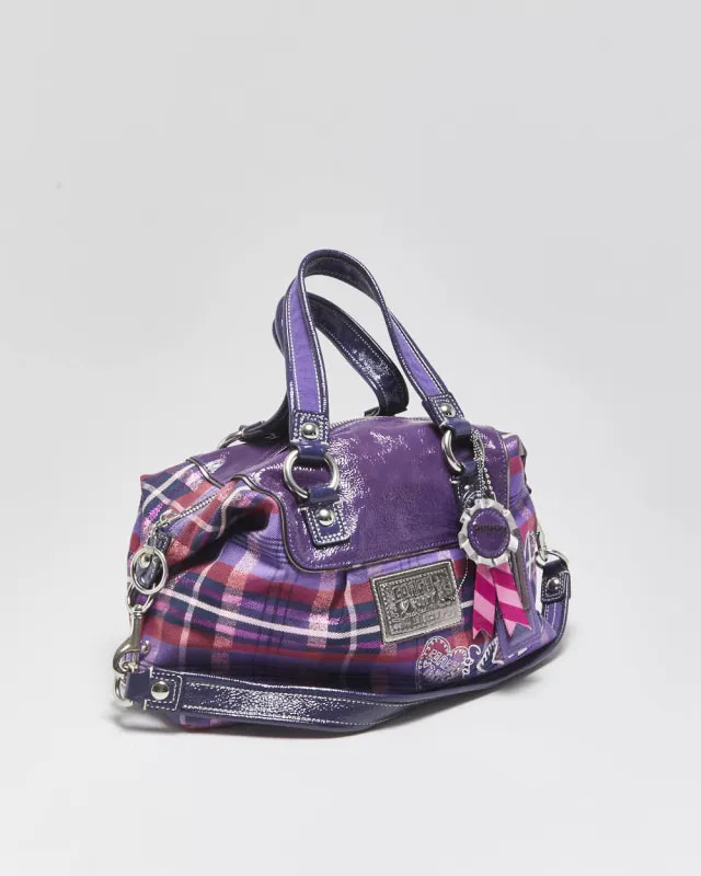 Vintage Y2k 2000s Coach Poppy Plaid Graffiti Handbag made by Coach
