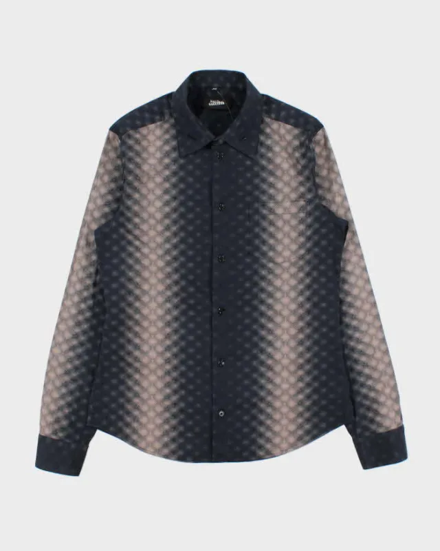 Vintage 2000s Jean Paul Gaultier Geometric Gradient Pattern Long Sleeve Shirt - S made by Jean Paul Gaultier