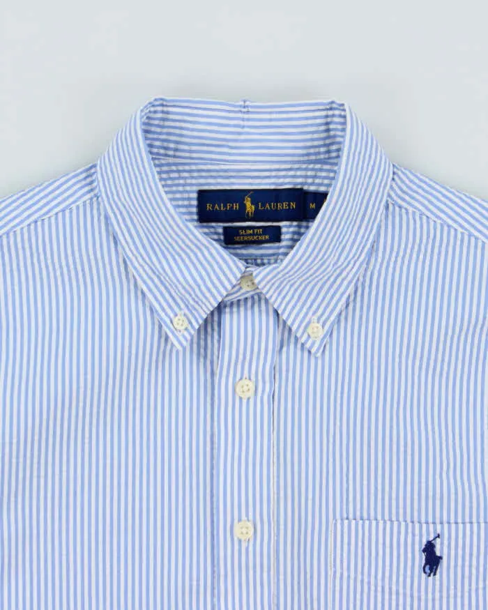 Vintage Ralph Lauren Striped Seer Sucker Slim Fit Short Sleeve Shirt - M sold by Rokit product image thumbnail 5