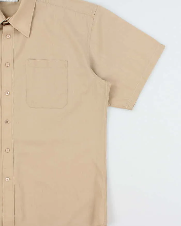 Vintage 1990s Balmain Relaxed Fit Tan Short Sleeve Shirt - L sold by Rokit product image thumbnail 3