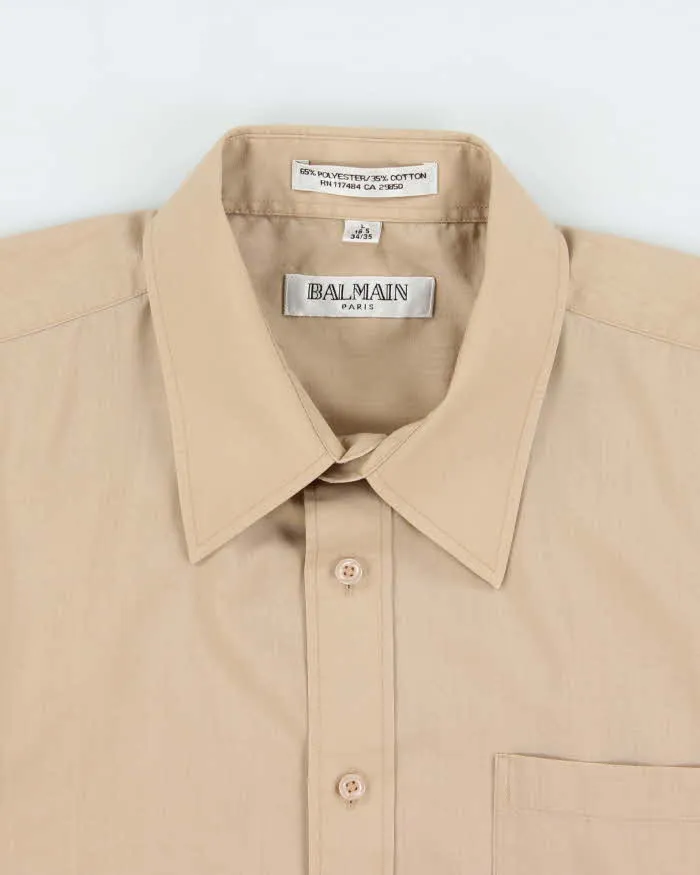 Vintage 1990s Balmain Relaxed Fit Tan Short Sleeve Shirt - L sold by Rokit product image thumbnail 5