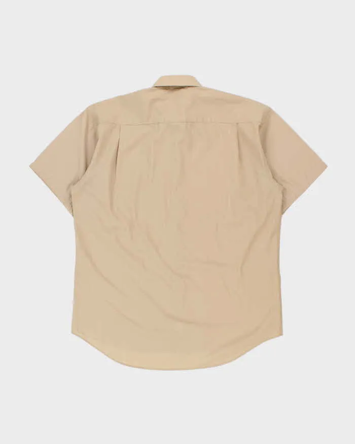 Vintage 1990s Balmain Relaxed Fit Tan Short Sleeve Shirt - L sold by Rokit product image thumbnail 2