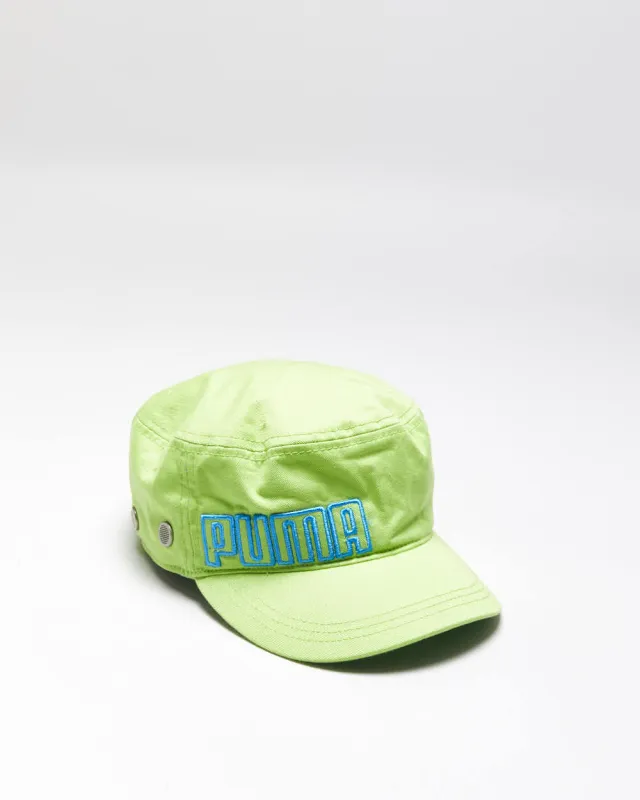Vintage Y2K 00s Puma Lime Green Embroidered Canvas Army Cap - OS made by Puma