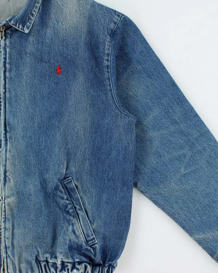 Vintage 1980s Polo Ralph Lauren Made In Canada Medium Wash Denim Harrington Jacket - L sold by Rokit product image thumbnail 3